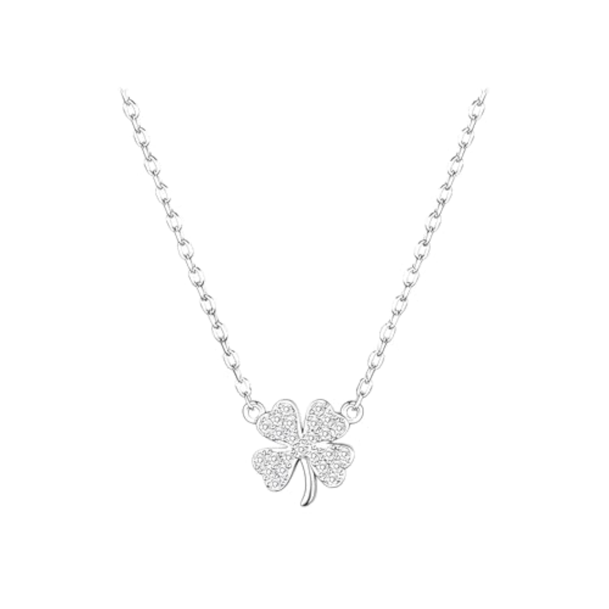 Four-Leaf Clover Pendant Necklace for Women, Lucky Charm